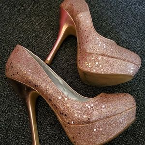 Qupid Shoes - Sequin Pink Stiletto Qupid Shoes - Sequin Pink Stiletto